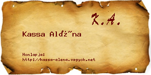Kassa Aléna névjegykártya